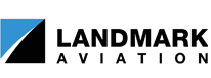 Landmark Aviation logo with a blue and black graphic.